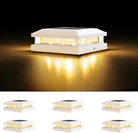 Brightever KN0001 White Solar Post Cap Lights Outdoor 6 Pk