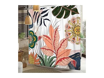Yeele Boho Floral Shower Curt (71"x71")