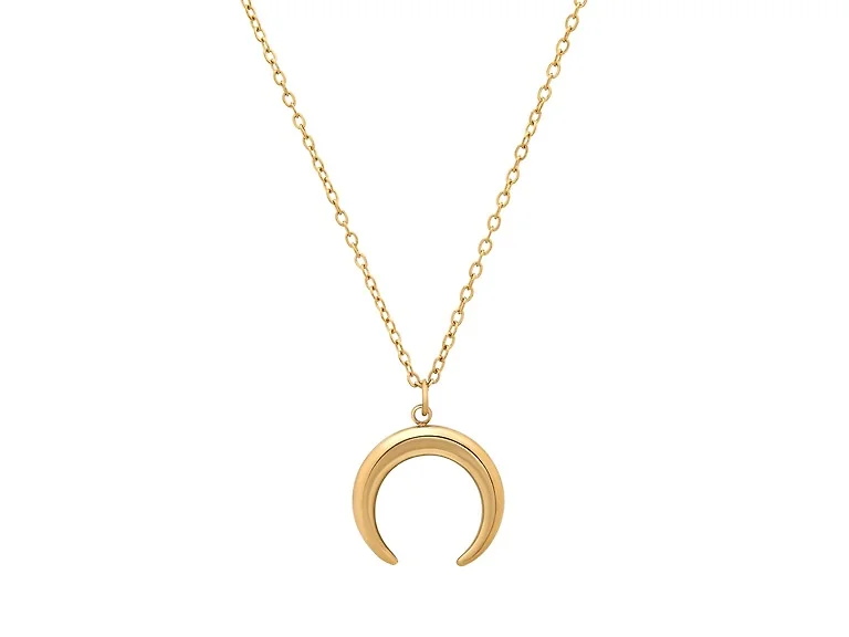 18K Gold Plated Crescent Moon Necklace