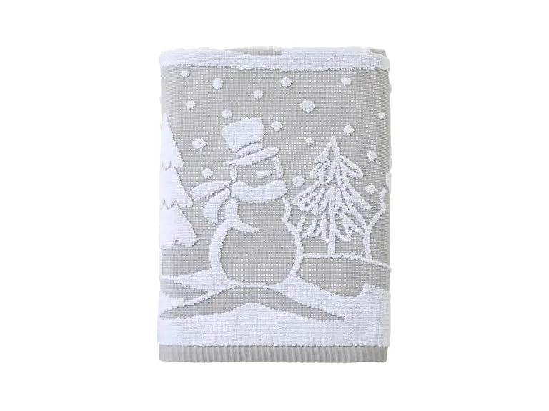 SKL Home Christmas/Winter Scenic Snowmen 100% Cotton Grey