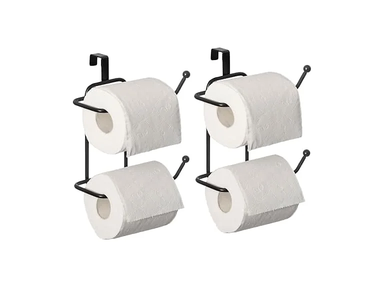 Basicwise 2-pcs Over-The-Side Tank Double Toilet Paper Holder