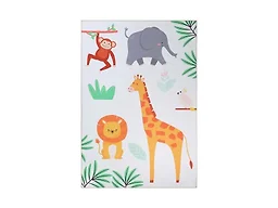 Jungle Animals Non-Slip Kids Playroom Nursery Washable Indoor Area Rug, 4'x6', Ivory - Superior