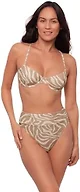 Sports Illustrated Women's X-Back Underwire Bikini Top, Wild Stripes/Sandstone, Large