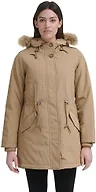 Levi's Women's Faux Fur Lined Hooded Parka Jacket (Standard and Plus Size), Tan, 3X