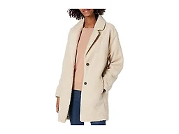 Amazon Essentials Women's Teddy Bear Fleece Oversized-Fit Lapel Jacket, Sand, X-Small