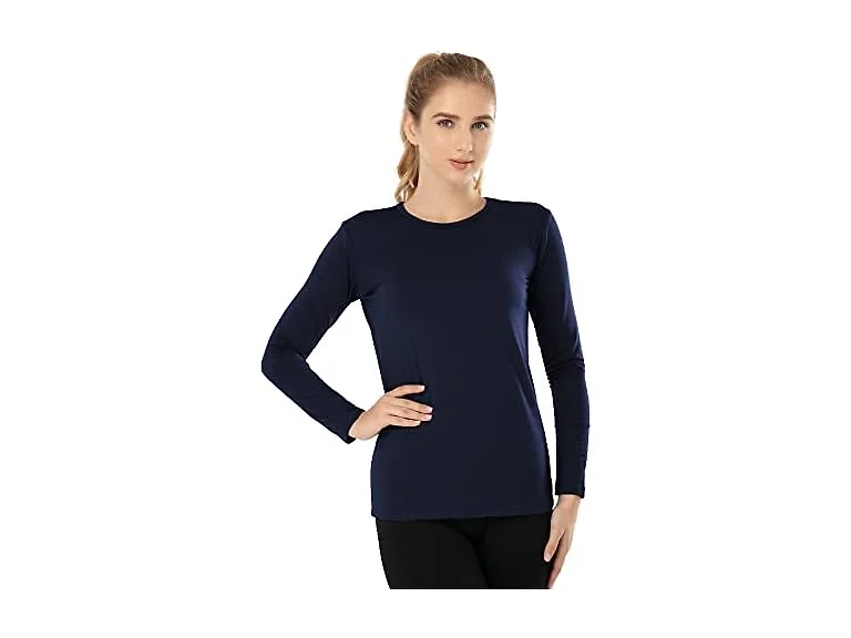 Mancyfit Women (S) Thermal Layer Crew Neck-blue