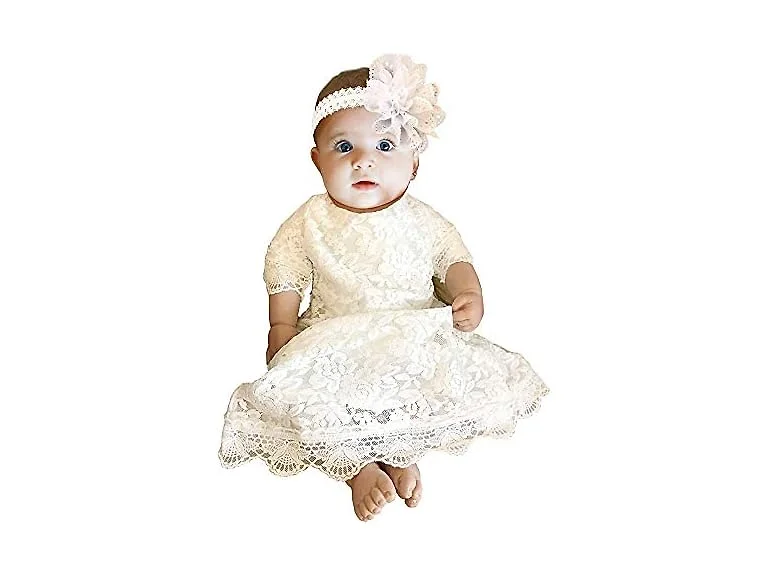 Cutiego (6 MOS) Baby Girl Baptism Dress Dress