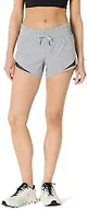 Amazon Essentials Women's Regular-Fit Athletic Ruched Waistband Woven Running Shorts with Light Stretch, Medium Grey Heather, Medium