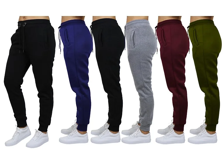 3Pk Womens Loose Fit Fleece Joggers