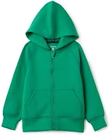 Amazon Essentials Boys' Active Sweat Relaxed-Fit Full Zip Hoodie, Emerald Green, X-Small
