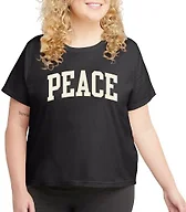 Hanes Womens Originals Graphic T-Shirt, Cotton Tees for Available in Plus Fashion-t-Shirts, Black Peace Arc, 2X US