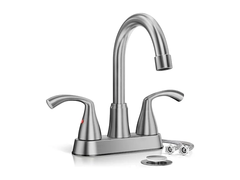 Phiestina Centerset 4" Brushed Nickel Bathroom Faucet