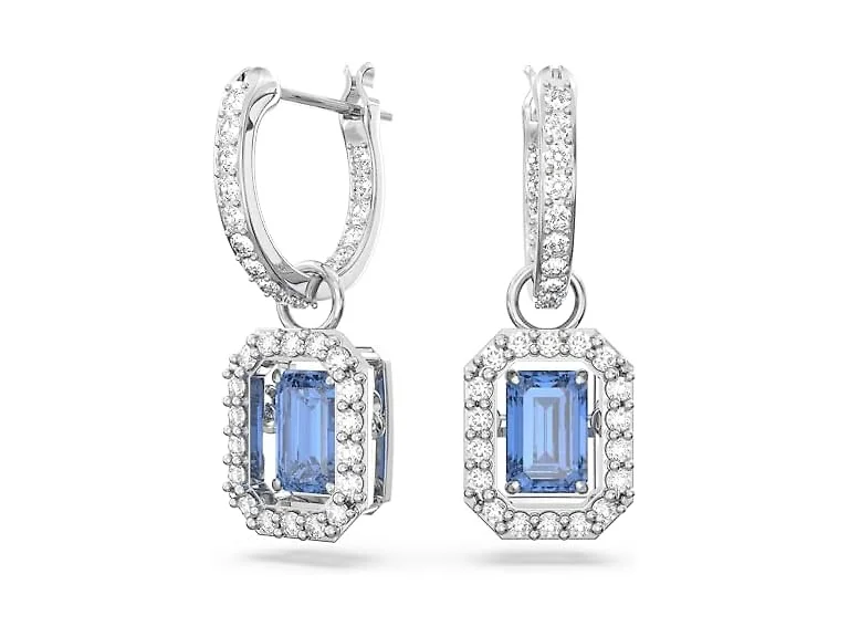 Swarovski Una Blue Octagon Earrings