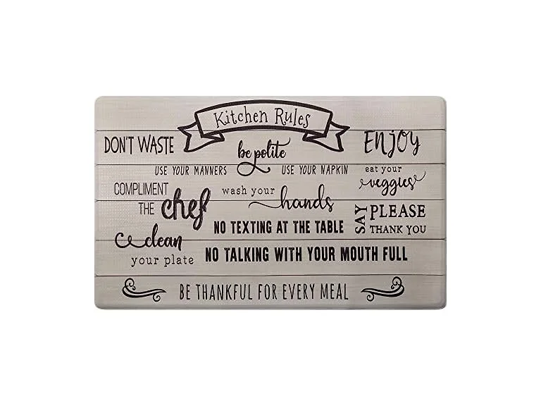 SoHome Kitchen Mat Kitchen Rules 18x55