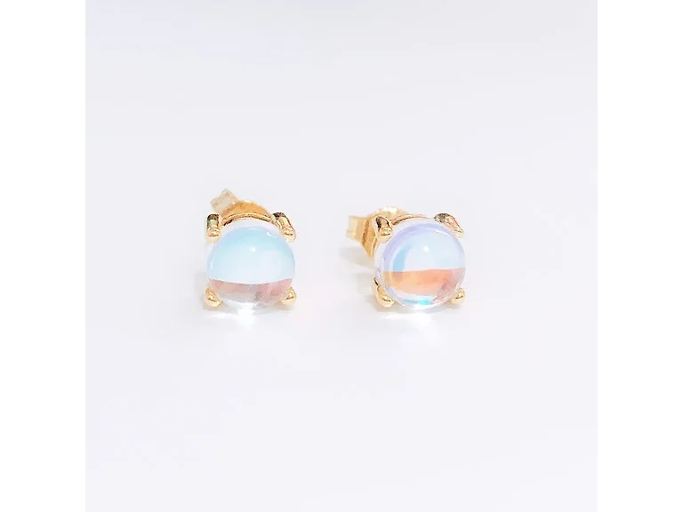 925 Sterling Silver Moonstone Studs