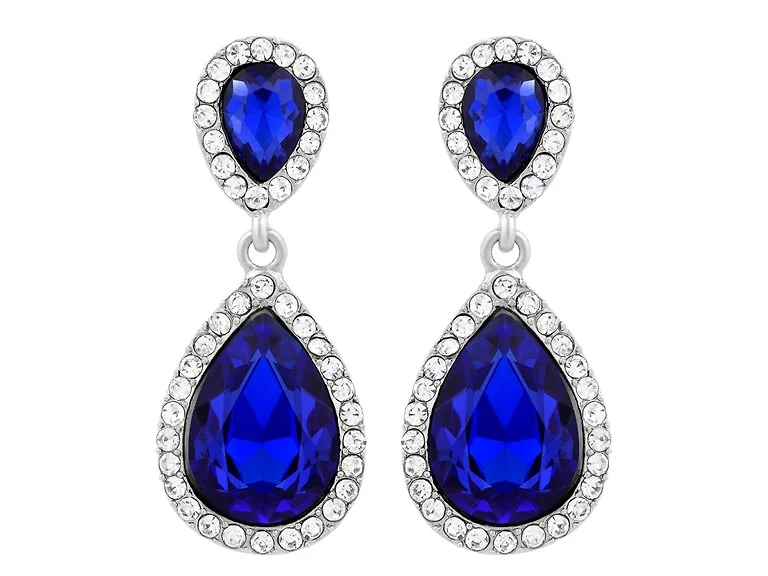 Sapphire Teardrop Drop/Dangle Earrings