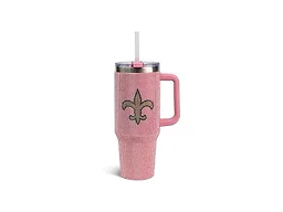 The Memory Company Officially Licensed 40oz Pink Bling Game Day Tumbler, New Orleans Saints