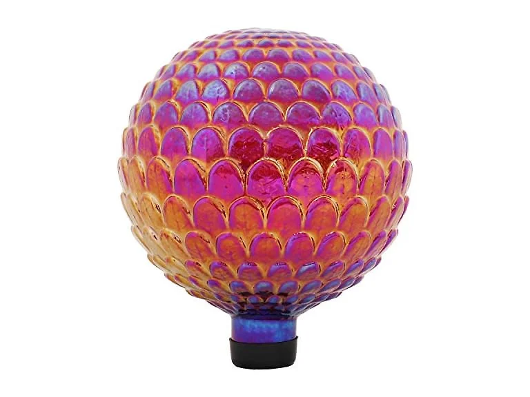 Sunnydaze 10" Red Scalloped Gazing Ball