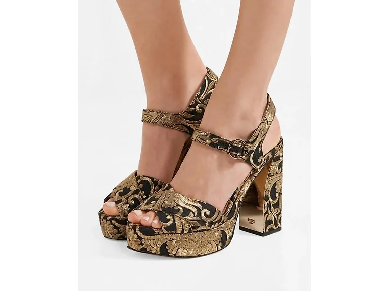Tory Burch Black & Gold Sandals