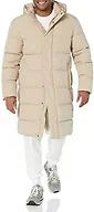 Amazon Essentials Men's Hooded Long Puffer Coat, Tan, 4X-Large Big Tall