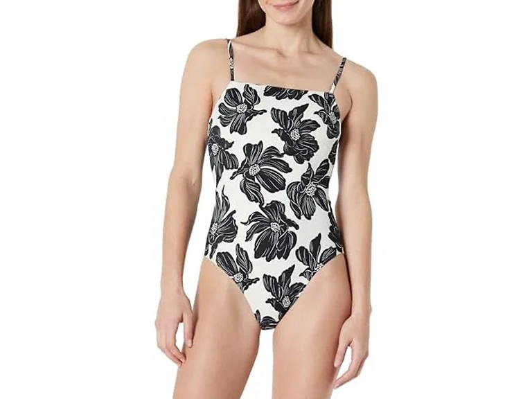 Amazon Essentials Women (L) Swimsuit Cream Black F