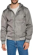 Champion Men's Lightweight Varsity Jacket With Jersey Hood, Pewter, X-Large