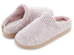 Floopi FLOOPI-403-LIC-S Small Womens Fuzzy Ribbed Knit Clog Slipper Lilac