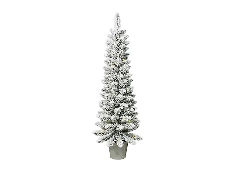 Santa's Workshop 3' Pre-Lit Flocked PVC Slim Tree
