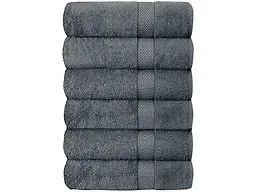 J&V TEXTILES 6PK TWL GRAY 27 X 52 IN 6-Pack Plush Bath T