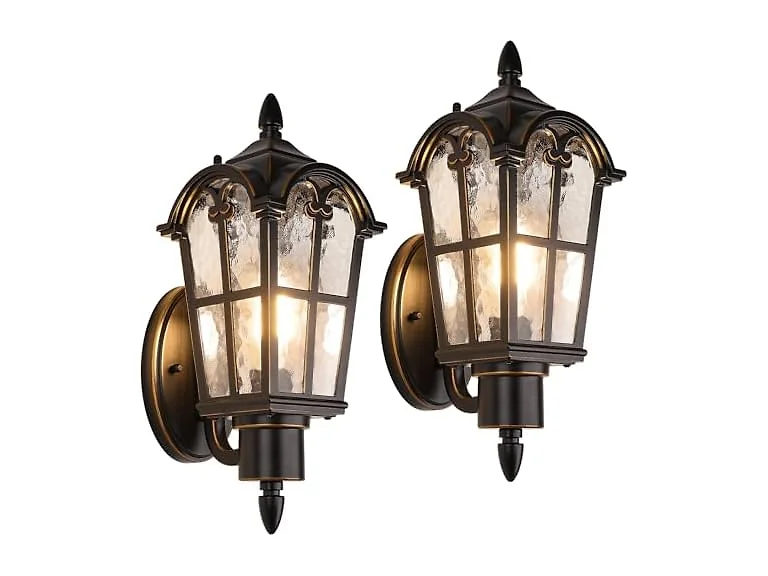 BesLowe 2-Pack Outdoor Wall Light Black