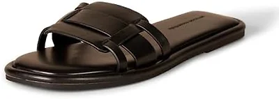 Amazon Essentials Women's Woven Padded Slide Sandal, Black, 7