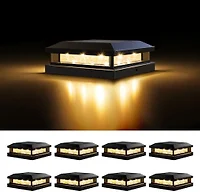 Brightever KN0001 Black Solar Post Cap Lights Outdoor 8 Pk