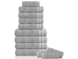 Kathy Ireland 4890 12-Piece Jacquard Stripe Kyoto Towel Set