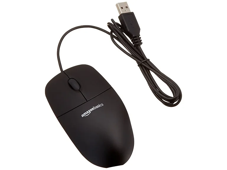 AmazonBasics 3-Button Wired USB Mouse