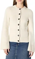 Amazon Essentials Women's Regular-Fit Long-Sleeve Cardigan with Bell Sleeves and Shaped Waist, Oatmeal Heather, X-Large