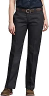 Dickies Women's Original 774 Work Pants – Low Rise Slim Fit Stretch Business Casual & Utility Pants, Black V1, 22 Regular