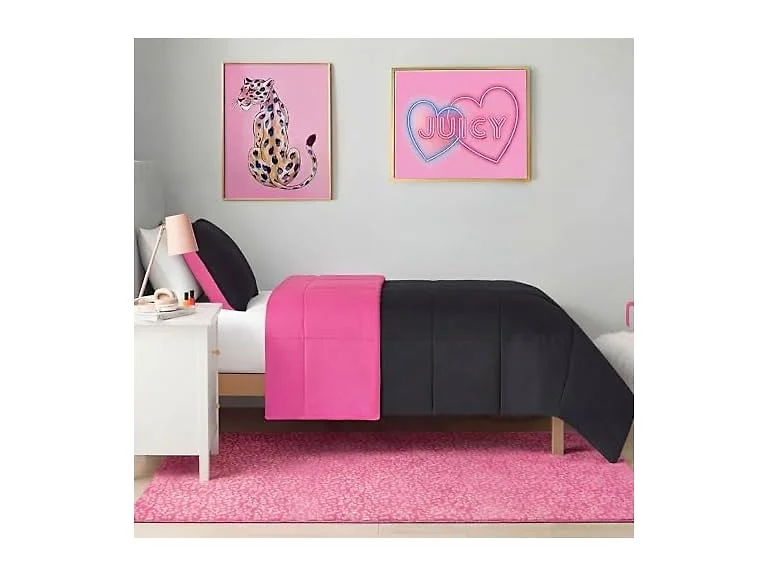 Juicy Couture Leopard Heart Rug Pink