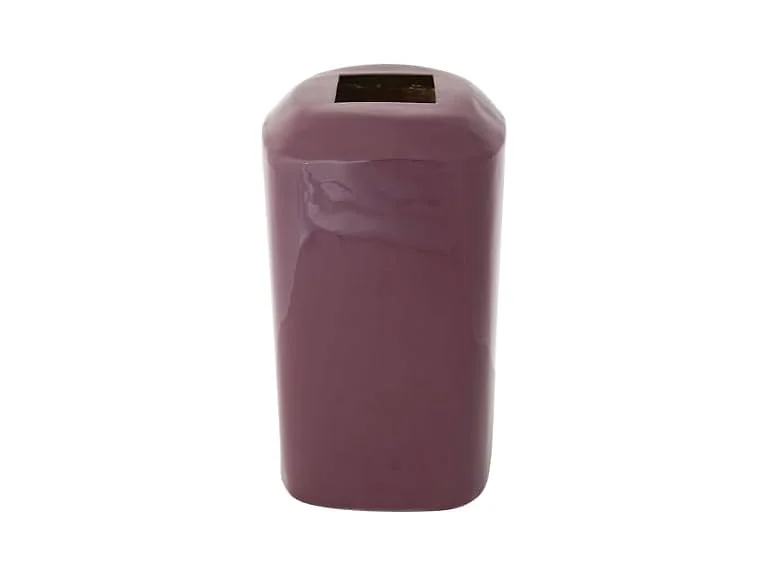 Creative Co-Op Square Enameled Metal Vase, Burgundy Finish