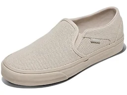 Vans Women's Asher Slip-On Shoe, Mono Perf Oatmeal, 5
