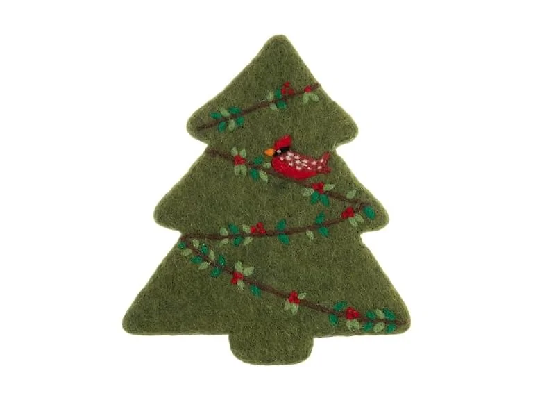 Karma, Felt Holiday Trivet  Christmas Tree