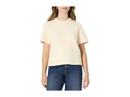 Amazon Essentials Women's Relaxed-Fit Faux Mohair Short Sleeve Sweater Top, Cream, X-Large