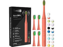 ARISSON Sonic Electric Toothbrush for Adults and Kids, 40,000 VPM Power Toothbrush, 1.5H Fast Charge Ultrasonic Electric Toothbrushes with 2 Minutes Smart Timer, 1.6 Oz Travel Toothbrush, Peach Orange