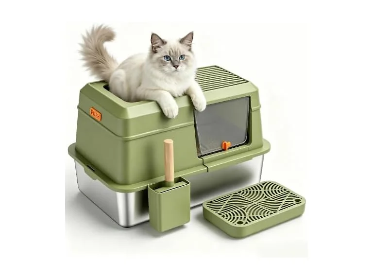Extra Large Enclosed Stainless Steel Litter Box