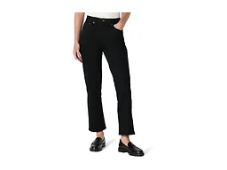 Amazon Essentials Women's High-Rise Straight Leg Jean, Black, 8 Long