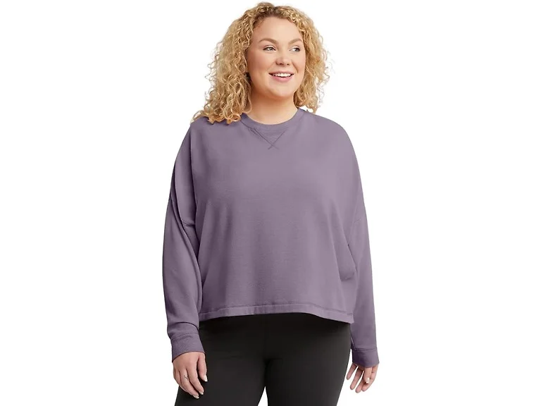 Hanes Women (4X) Originals Wash Crop Top Pullover