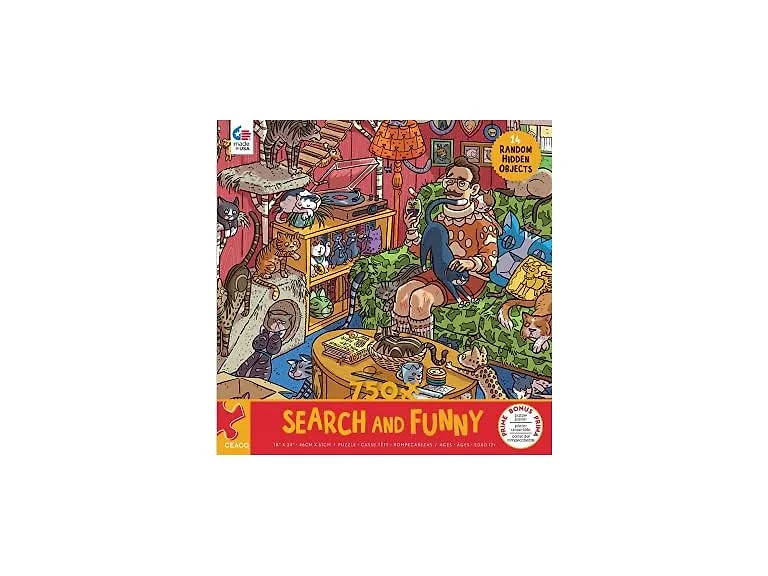 Ceaco Search and Funny Crazy Cat Guy 750 Piece Jigsaw Puzzle