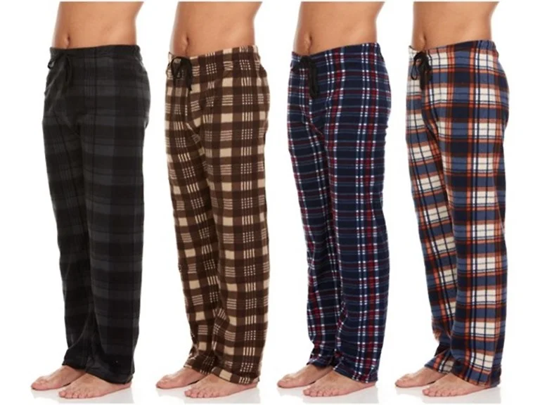 (4-Pack) Men's Micro Fleece Pajama Pants