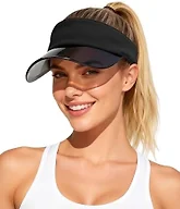 JANETSHATS Transparent Sun Visor Hat for Women Men - UPF 50+ Clear Brim Adjustable Drawstring for Golf Tennis Pickleball Hiking