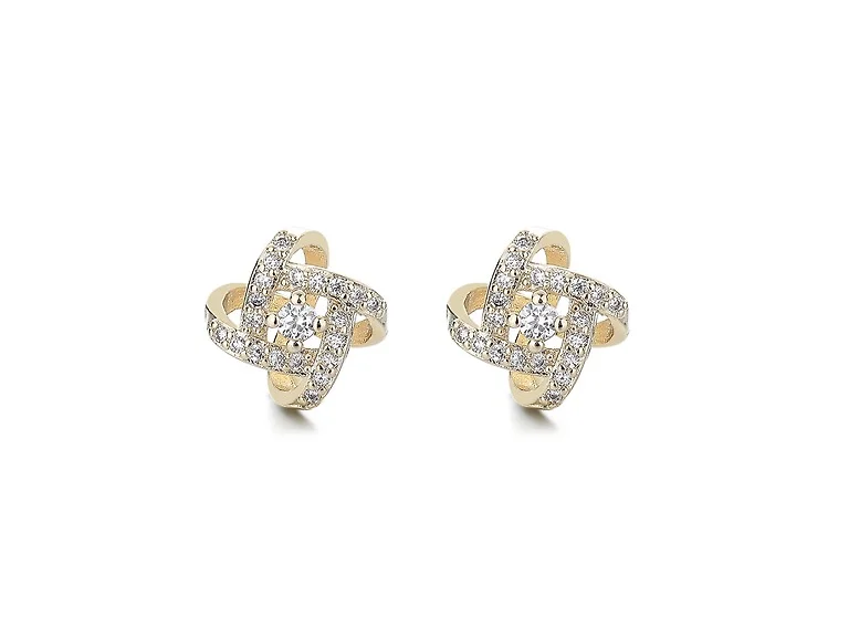 14K Gold Love Knot Stud Earrings