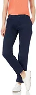 Amazon Essentials Women's Curvy Fit Full Length Straight Leg Chino Pant, Navy, 8